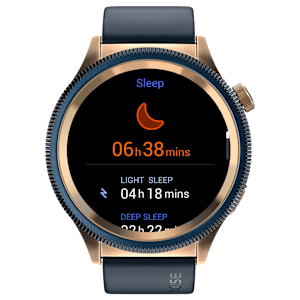 noise NoiseFit Halo 2 Smartwatch with Bluetooth Calling (36.32mm AMOLED Display, IP67 Water Resistant, Gold Blue Strap)