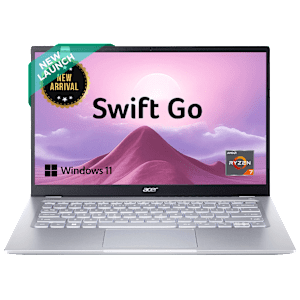 Acer Swift Go 14 AMD Ryzen 7 7730U Thin & Light Laptop (16GB, 512GB SSD, Windows 11 Home, 14 inch Full HD IPS Display, MS Office, Pure Silver, 1.25 KG)