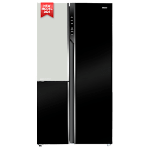 Haier 598 Litres 3 Star Frost Free Triple Door Convertible Refrigerator with Deo Fresh Technology (HRT-683KWG-P, Black White Glass)