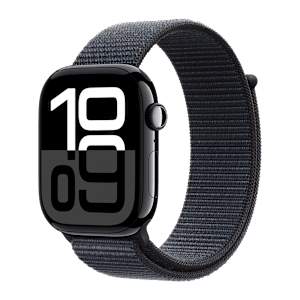 Apple Watch Series 10 GPS with Sport Loop (46mm Retina LTPO3 OLED Display, Jet Black Aluminium Case)