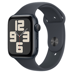 Apple Watch SE GPS with Midnight Sport Band - S/M (44mm Retina LTPO OLED Display, Midnight Aluminium Case)