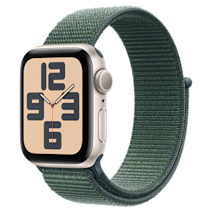 Apple Watch SE GPS with Lake Green Sport Loop (40mm Retina LTPO OLED Display, Starlight Aluminium Case)