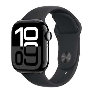 Apple Watch Series 10 GPS with Sport Band - M/L (42mm Retina LTPO3 OLED Display, Jet Black Case)