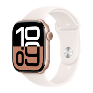 Apple Watch Series 10 GPS+Cellular with Sport Band - S/M (46mm Retina LTPO3 OLED Display, Rose Gold Aluminium Case)