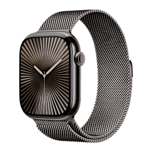 Apple Watch Series 10 GPS+Cellular with Milanese Loop - S/M (46mm Retina LTPO3 OLED Display, Slate Titanium Case)