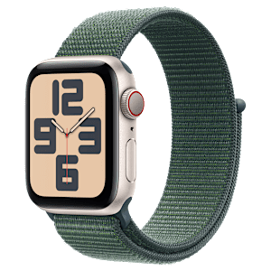 Apple Watch SE GPS+Cellular with Lake Green Sport Loop (40mm Retina LTPO OLED Display, Starlight Aluminium Case)