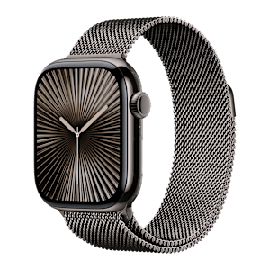 Apple Watch Series 10 GPS+Cellular with Milanese Loop (42mm Retina LTPO3 OLED Display, Slate Titanium Case)