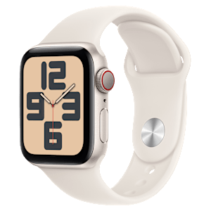 Apple Watch SE GPS+Cellular with Starlight Sport Band - M/L (40mm Retina LTPO OLED Display, Starlight Aluminium Case)