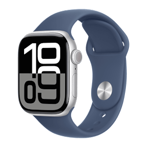 Apple Watch Series 10 GPS with Sport Band - M/L (42mm Retina LTPO3 OLED Display, Silver Aluminium Case)