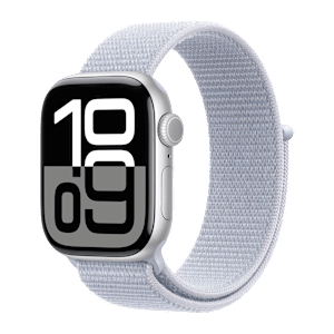 Apple Watch Series 10 GPS with Sport Loop (42mm Retina LTPO3 OLED Display, Silver Aluminium Case)