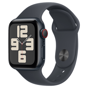 Apple Watch SE GPS+Cellular with Midnight Sport Band - S/M (40mm Retina LTPO OLED Display, Midnight Aluminium Case)