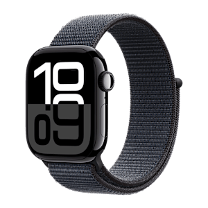 Apple Watch Series 10 GPS+Cellular with Sport Loop (42mm Retina LTPO3 OLED Display, Jet Black Aluminium Case)