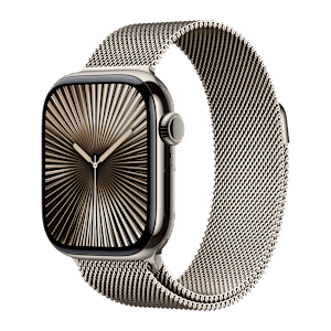 Apple Watch Series 10 GPS+Cellular with Milanese Loop (42mm Retina LTPO3 OLED Display, Natural Titanium Case)