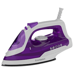 Crompton Fabrimagic Plus 1250 Watts 200ml Steam Iron (6 Fabric Settings, Purple and White)