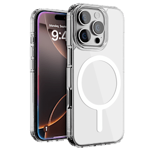 GRIPP Duce Tempered Glass & Polycarbonate, Silicone Back Cover Combo for Apple iPhone 16 Pro (MagSafe Charging Support, Transparent)