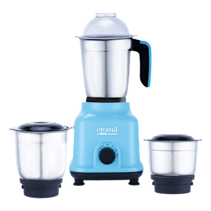 Croma 500 Watt 3 Jars Mixer Grinder (19000 RPM, Shock Proof Body, Blue)