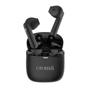 Croma TWS Earbuds (Sweat & Water Resistant, Upto 32 Hours Playback, Black)