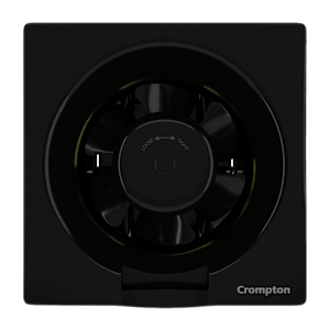 Crompton Brisk Air Plus 6 Inch 150mm Exhaust Fan (Auto Dust Protection Shutters, Black)