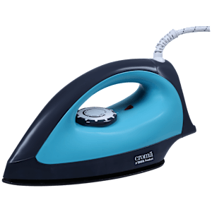 Croma Heavy Weight 1000 Watts Dry Iron (Weilburger Dual Coat Soleplate, AV4414, Turquoise)