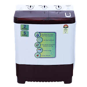 Croma 7 kg 5 Star Semi Automatic Washing Machine with Built-in Soak Function ( Burgandy)