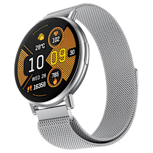 FIRE-BOLTT Destiny Smartwatch with Bluetooth Calling (35.3mm HD Display, IP67 Water Resistant, Silver Strap)