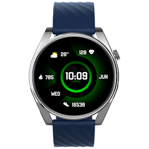 Croma Velocity AR Smartwatch with Bluetooth Calling (1.43 inches, AMOLED Display, IP68 Water Resistant, Blue Strap)