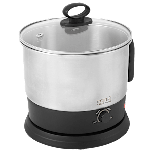 Croma 600 Watt 1.28 Litre Multi Cook Kettle with Auto Shut-off (Black and Silver)