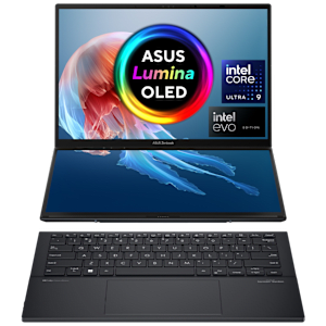 ASUS Zenbook Duo Intel Core Ultra 9 Touchscreen Laptop (32GB, 1TB SSD, Windows 11 Home, 14 inch OLED Full HD Display, MS Office 2021, Inkwell Gray, 1.65 KG)