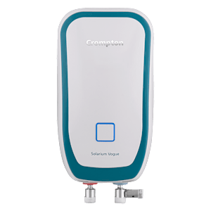 Crompton Solarium Vogue 3 Litre Vertical Instant Geyser with Rust Proof (White & Turquoise Blue)