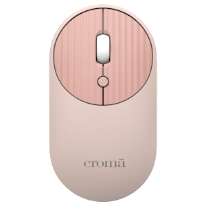 Croma Wireless Optical Mouse with Power Saving Feature (1600 DPI Adjustable, Ambidextrous Design, Pink)