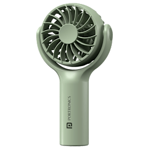 PORTRONICS Toofan Mini 7 Blade Rechargeable Personal Fan with 2000 mAh Battery (180 Degree Rotation, Green)