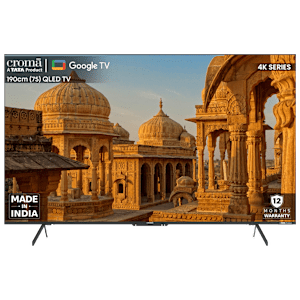 Croma 190 cm (75 inch) QLED 4K Ultra HD Google TV with Dolby Vision & Dolby Atmos (2024 model)