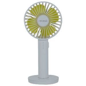 Croma AF2305 4 Blade Rechargeable Personal Fan with 2000 mAh Battery (BLDC Copper Motor, White)