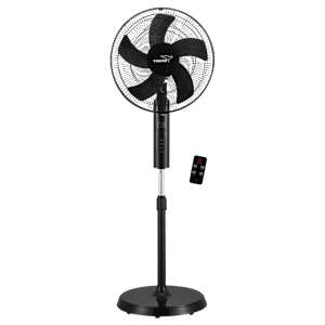 V-GUARD Esfera 400mm 5 Blade Pedestal Fan with Remote (In-built Safety Shutter, Black)