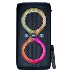 Croma 200W Bluetooth Party Speaker with UHF Mic (6000mAh Battery, Black)