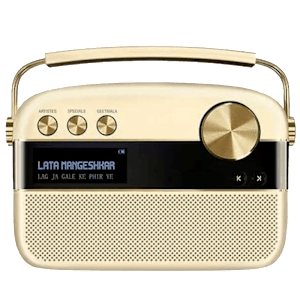 SAREGAMA Carvaan 10W Portable Bluetooth Speaker (5000 Pre Loaded Songs, Stereo Channel, Champagne Gold)