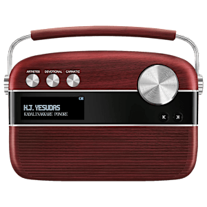 SAREGAMA Carvaan Malayalam 6W Portable Bluetooth Speaker (5000 Evergreen Songs, 2.0 Channel, Cherrywood Red)