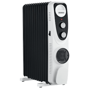 USHA OFR 4213 FU 2500 Watts PTC Fan Oil Filled Room Heater (Adjustable Thermostat, Black and White)