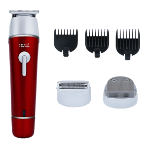 Croma 4 in 1 Cordless Wet & Dry Trimmer for Beard and Hair for Men (120mins Runtime, Water Resistant, Red)