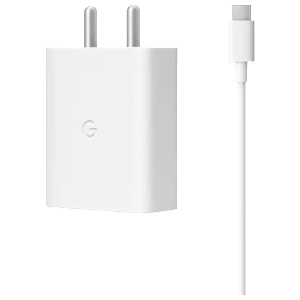 Google 30W Type C Fast Charger (Type C to Type C Cable, Wall Mount, White)