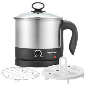 Butterfly TRIWAK0048 600 Watt 1.2 Litre Multi Cook Electric Kettle with Rapid Boil Technology (Silver)