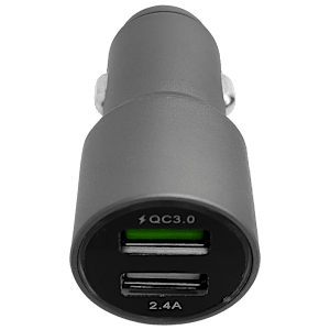 Croma 30 Watts 2 USB Ports Car Charging Adapter (Overcharging Protection, Metal Grey)