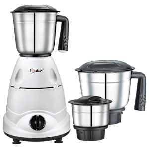 Prestige Primo 500 Watt 3 Jars Mixer Grinder (Ergonomic Design, White and Black)