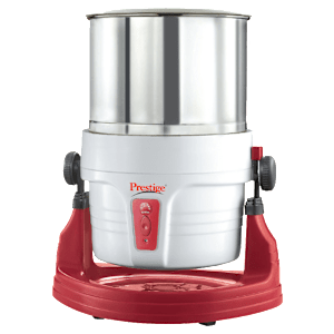 Prestige PWG 01 2 Litres Wet Grinder with Coconut Scrapper & Atta Kneader (Tilting Drum, White and Red)