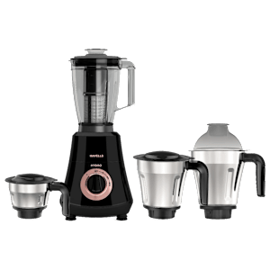 HAVELLS Hydro Plus 1000 Watt 4 Jars Mixer Grinder (22000 RPM, Ball Bearing Motor, Black)