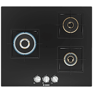 BOSCH Series 4 Toughened Glass Top 3 Burner Automatic Hob (Flame Failure Safety Device, Black)