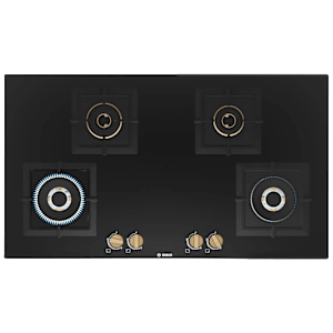 BOSCH Series 4 Toughened Glass Top 4 Burner Automatic Hob (Flame Failure Safety Device, Black)