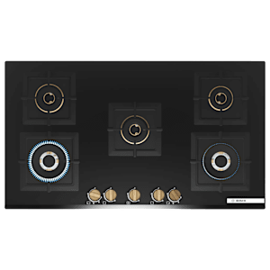 BOSCH Series 6 Toughened Glass Top 5 Burner Automatic Hob (Flame Failure Safety Device, Black)