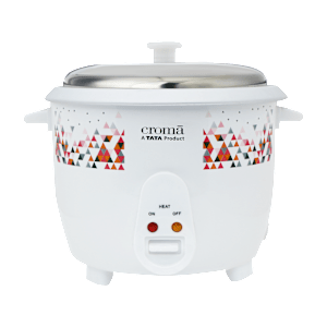 Croma 1.8 Litre Electric Rice Cooker with Keep Warm Function (White)