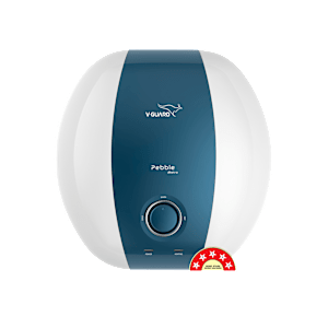 V-Guard Pebble Metro 15 Litre 5 Star Vertical Storage Geyser with Energy Saving Technology (White)